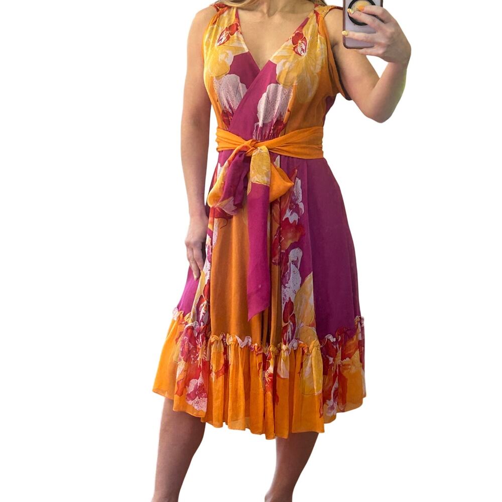 Diane von Furstenberg Vintage Archival Y2K DVF Floral Rewa Silk Wrap Dress 4